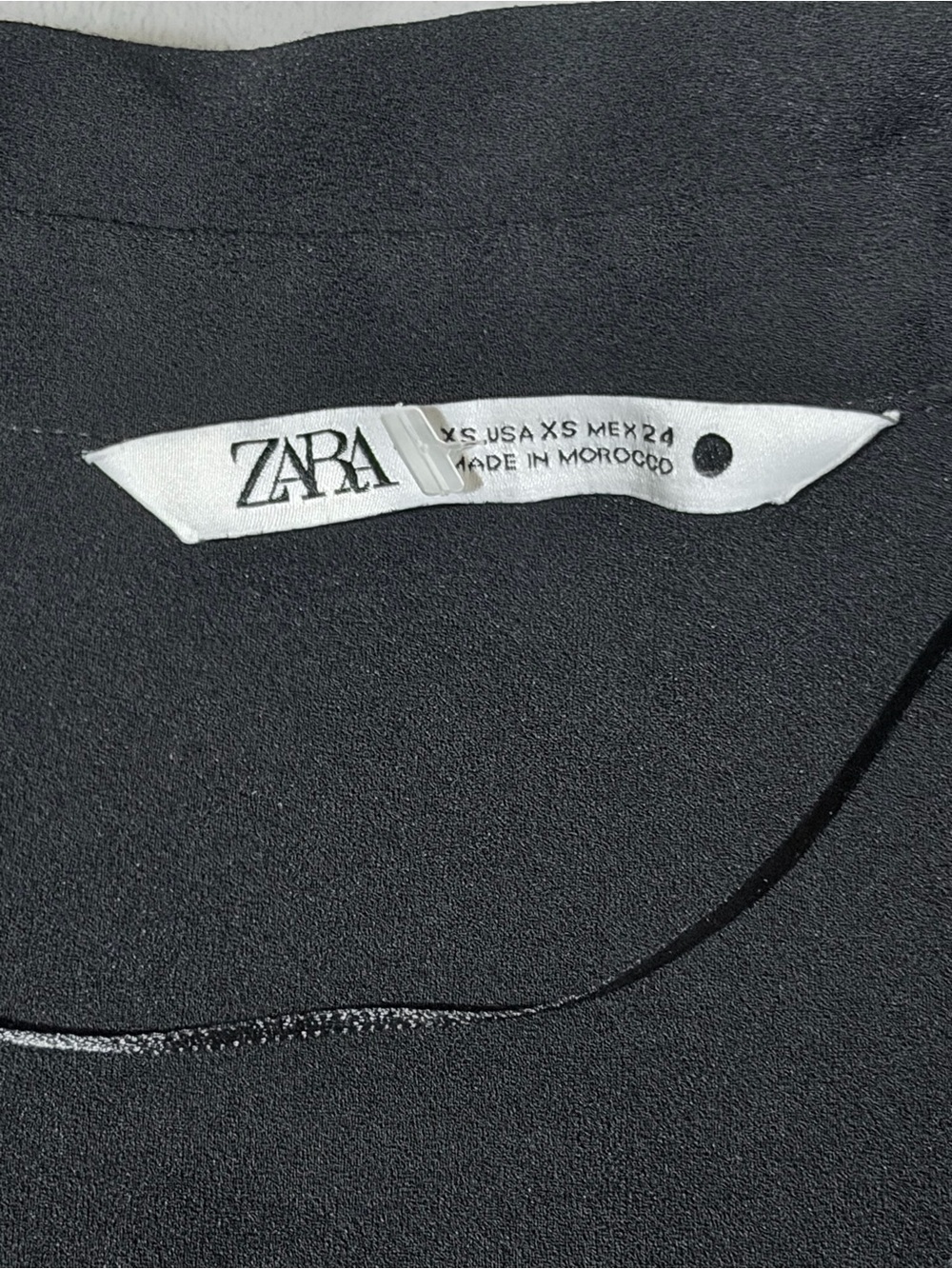 Zara Black Twist-Front Long-Sleeve Button-Down Shirt - Picture 3 of 9